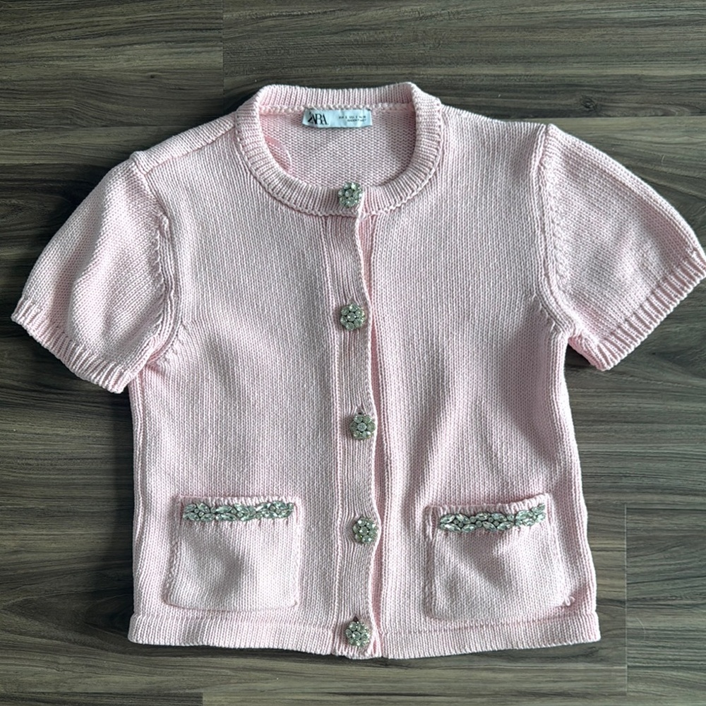 Pink Knit Kids Cardigan